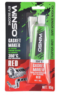 Герметик силіконовий GASKET MAKER RED +350°C червоний 85г WINSO